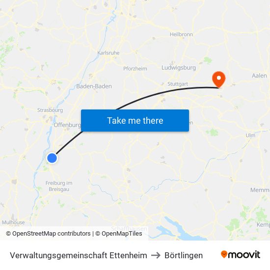 Verwaltungsgemeinschaft Ettenheim to Börtlingen map