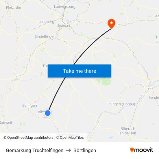 Gemarkung Truchtelfingen to Börtlingen map