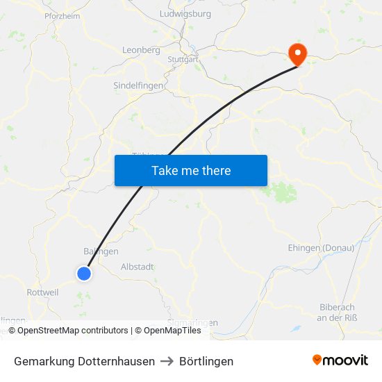 Gemarkung Dotternhausen to Börtlingen map