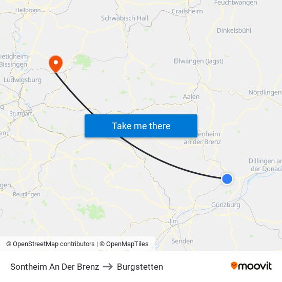 Sontheim An Der Brenz to Burgstetten map