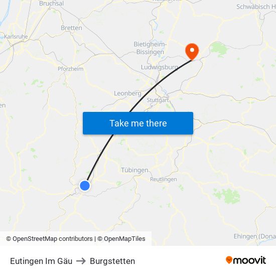 Eutingen Im Gäu to Burgstetten map