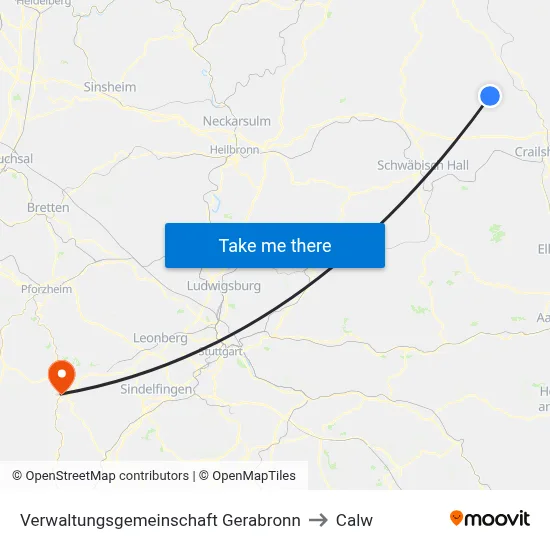 Verwaltungsgemeinschaft Gerabronn to Calw map
