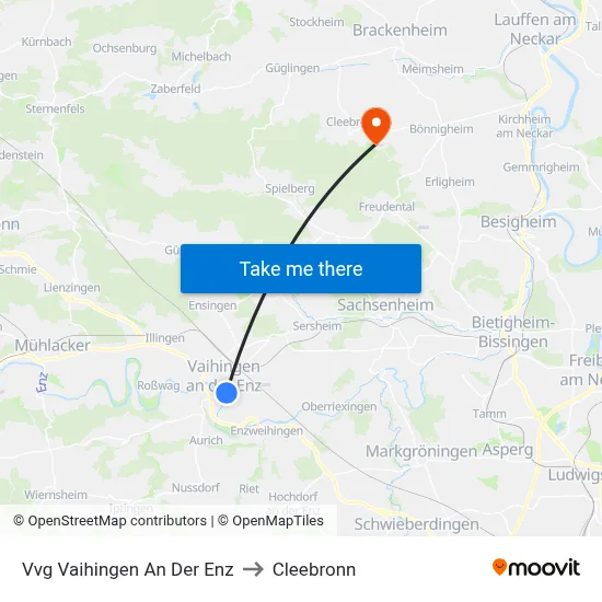 Vvg Vaihingen An Der Enz to Cleebronn map