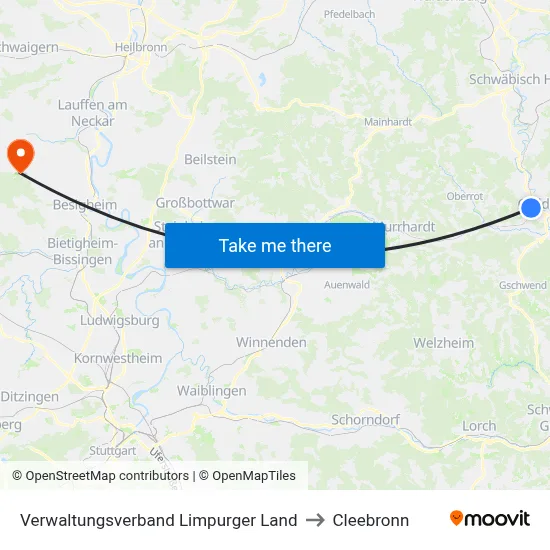 Verwaltungsverband Limpurger Land to Cleebronn map