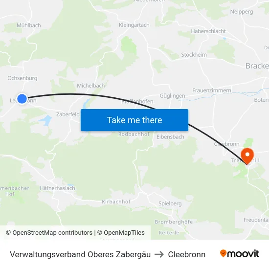 Verwaltungsverband Oberes Zabergäu to Cleebronn map