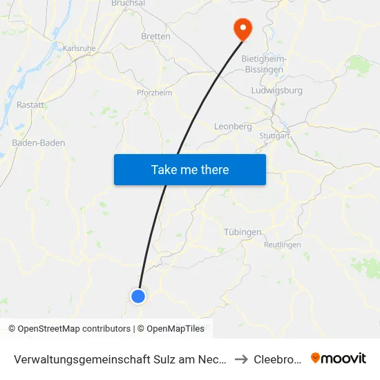 Verwaltungsgemeinschaft Sulz am Neckar to Cleebronn map