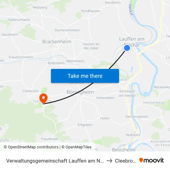 Verwaltungsgemeinschaft Lauffen am Neckar to Cleebronn map