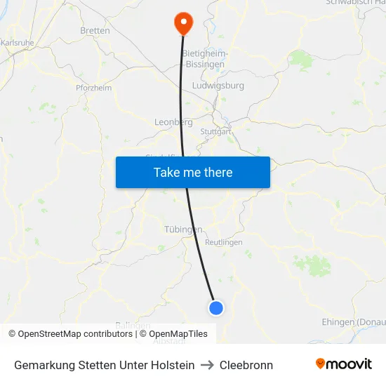 Gemarkung Stetten Unter Holstein to Cleebronn map