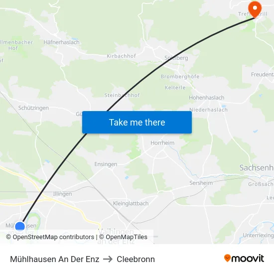 Mühlhausen An Der Enz to Cleebronn map