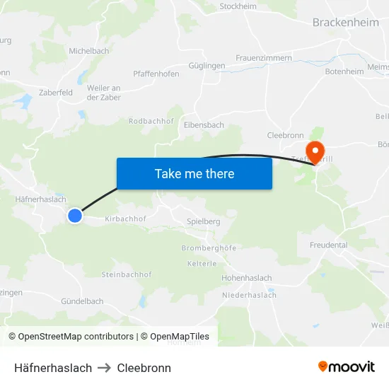 Häfnerhaslach to Cleebronn map