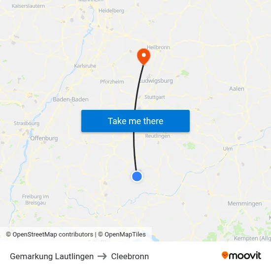 Gemarkung Lautlingen to Cleebronn map