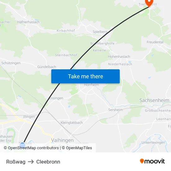 Roßwag to Cleebronn map
