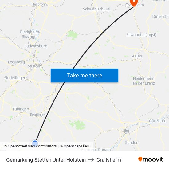 Gemarkung Stetten Unter Holstein to Crailsheim map