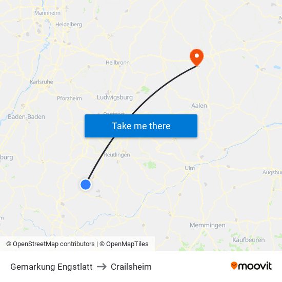 Gemarkung Engstlatt to Crailsheim map