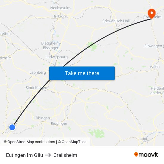 Eutingen Im Gäu to Crailsheim map