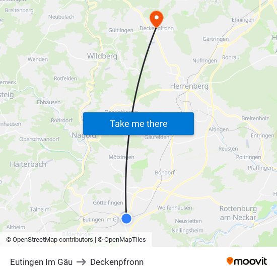 Eutingen Im Gäu to Deckenpfronn map