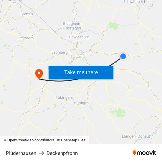 Plüderhausen to Deckenpfronn map