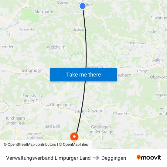 Verwaltungsverband Limpurger Land to Deggingen map