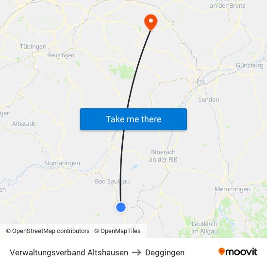 Verwaltungsverband Altshausen to Deggingen map