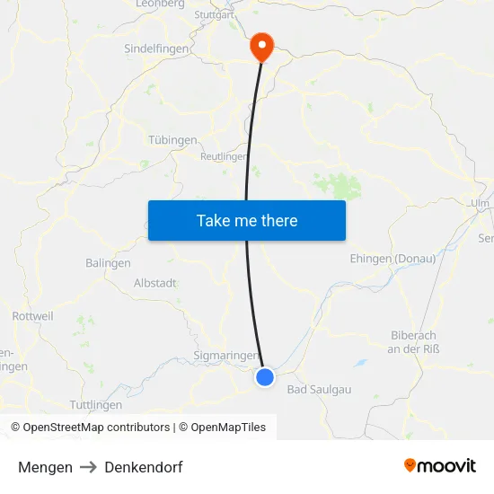 Mengen to Denkendorf map