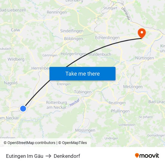 Eutingen Im Gäu to Denkendorf map