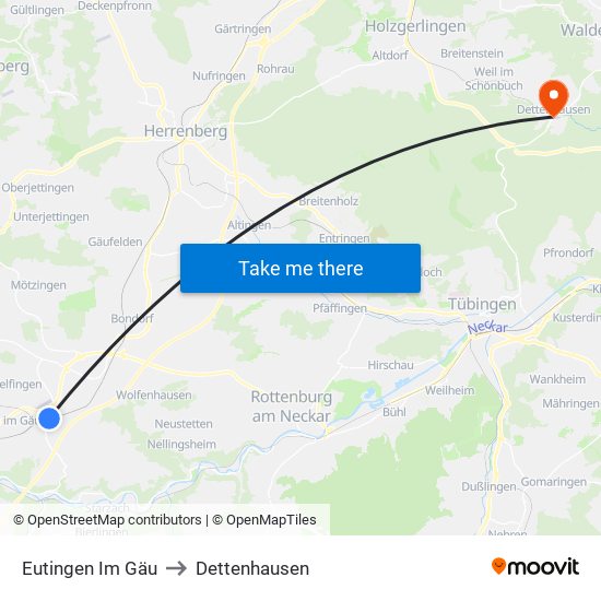 Eutingen Im Gäu to Dettenhausen map