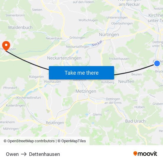 Owen to Dettenhausen map