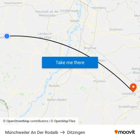 Münchweiler An Der Rodalb to Ditzingen map