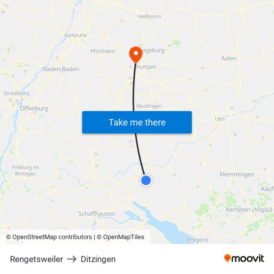 Rengetsweiler to Ditzingen map