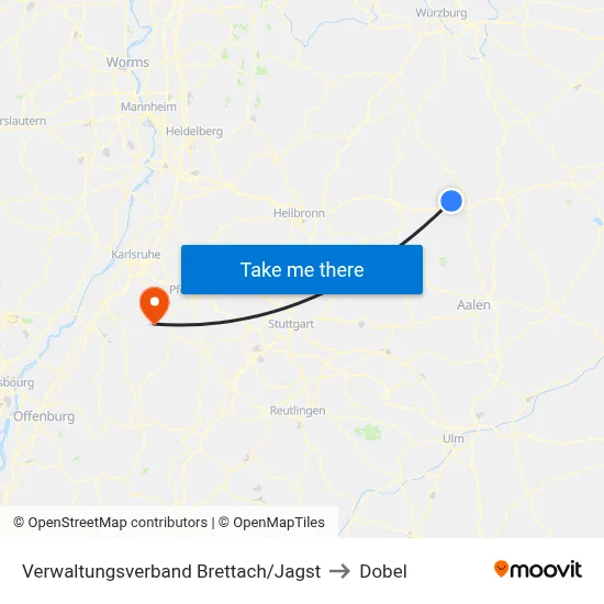 Verwaltungsverband Brettach/Jagst to Dobel map