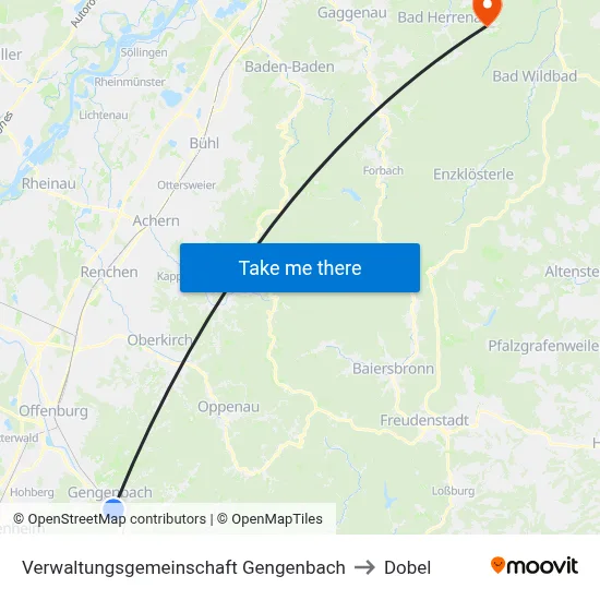 Verwaltungsgemeinschaft Gengenbach to Dobel map