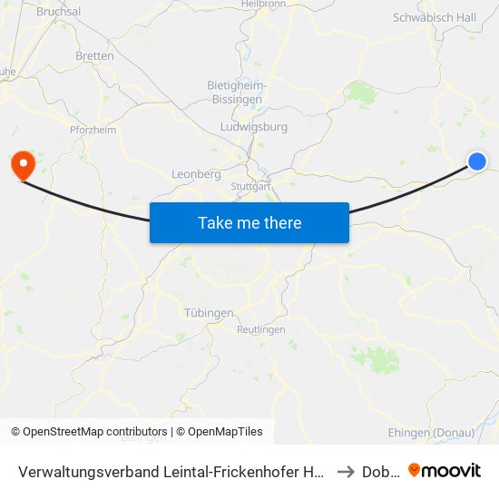 Verwaltungsverband Leintal-Frickenhofer Höhe to Dobel map