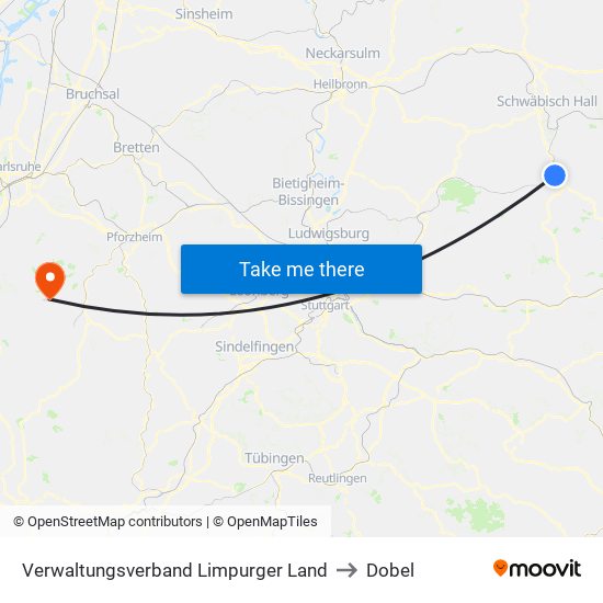 Verwaltungsverband Limpurger Land to Dobel map