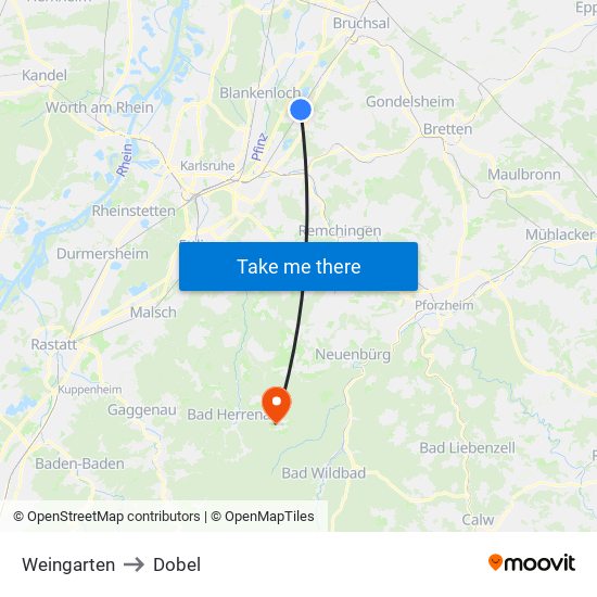 Weingarten to Dobel map