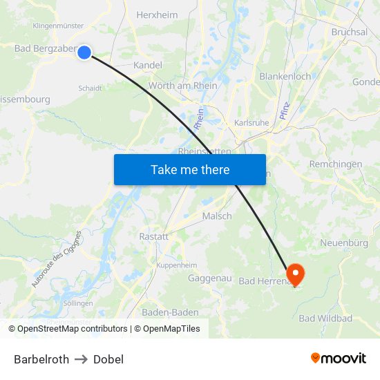 Barbelroth to Dobel map