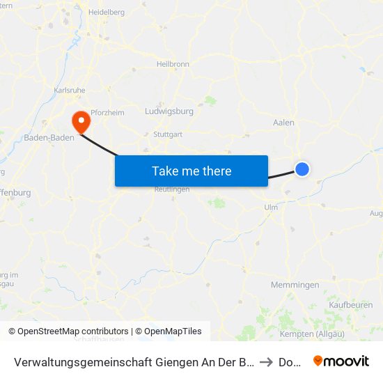 Verwaltungsgemeinschaft Giengen An Der Brenz to Dobel map