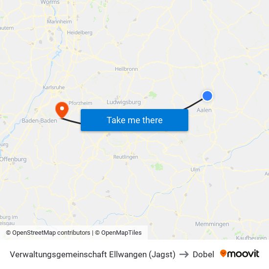 Verwaltungsgemeinschaft Ellwangen (Jagst) to Dobel map