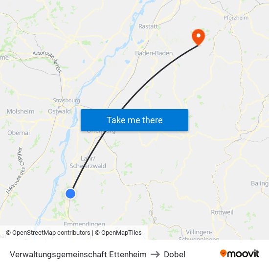 Verwaltungsgemeinschaft Ettenheim to Dobel map