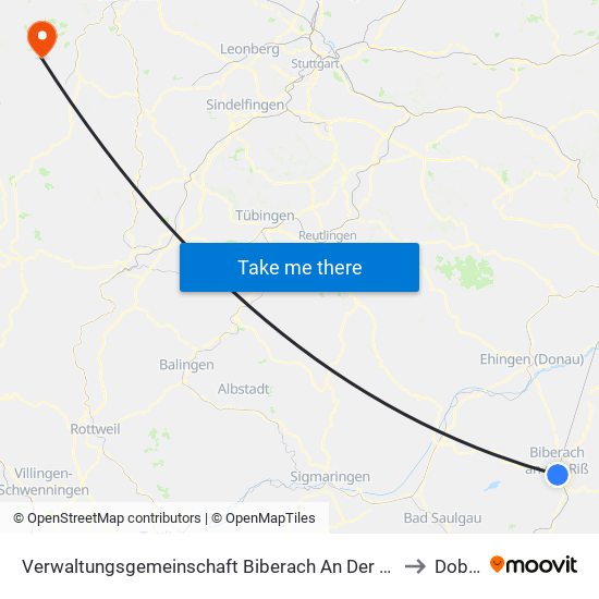 Verwaltungsgemeinschaft Biberach An Der Riß to Dobel map