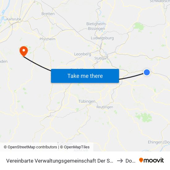 Vereinbarte Verwaltungsgemeinschaft Der Stadt Uhingen to Dobel map
