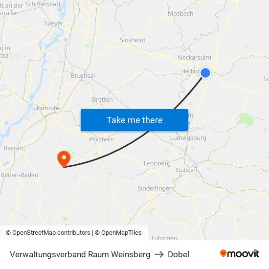 Verwaltungsverband Raum Weinsberg to Dobel map