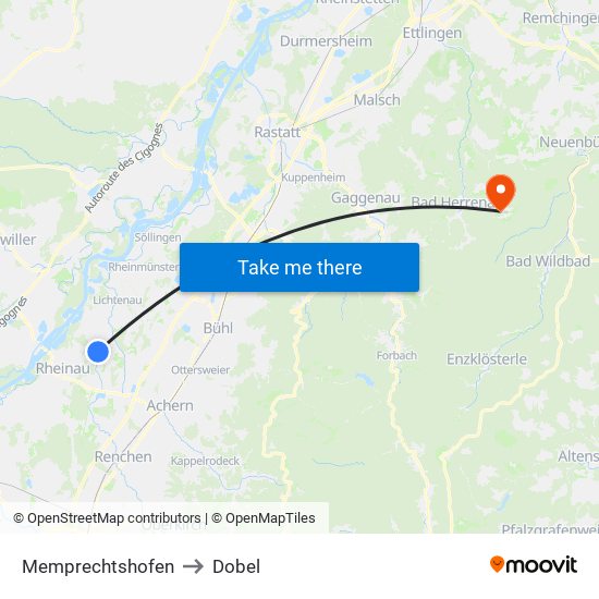 Memprechtshofen to Dobel map