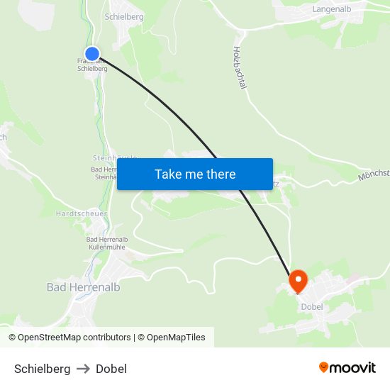 Schielberg to Dobel map