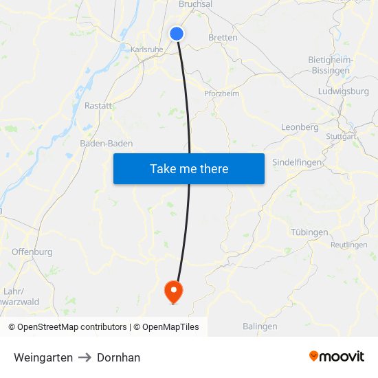 Weingarten to Dornhan map