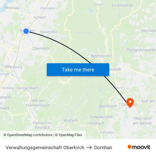 Verwaltungsgemeinschaft Oberkirch to Dornhan map