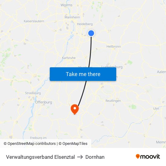 Verwaltungsverband Elsenztal to Dornhan map