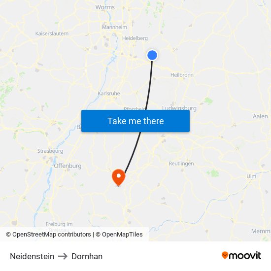 Neidenstein to Dornhan map