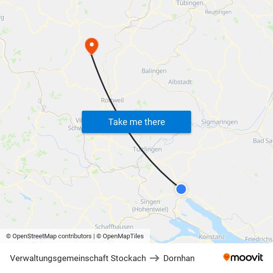 Verwaltungsgemeinschaft Stockach to Dornhan map