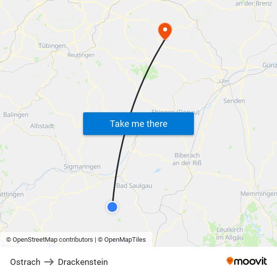 Ostrach to Drackenstein map