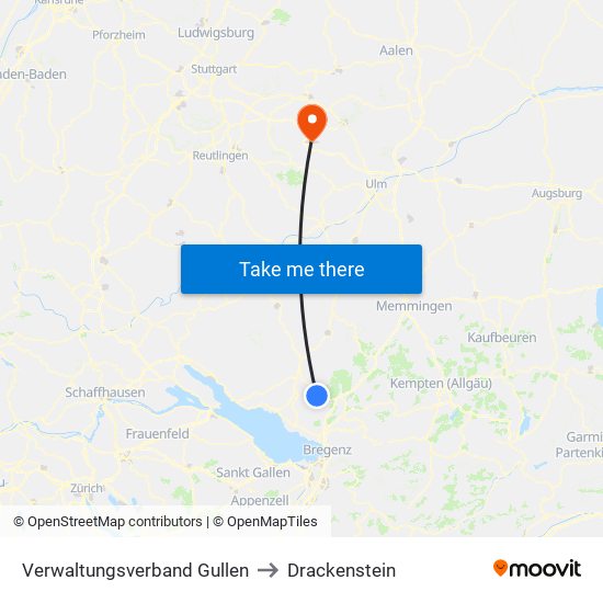 Verwaltungsverband Gullen to Drackenstein map